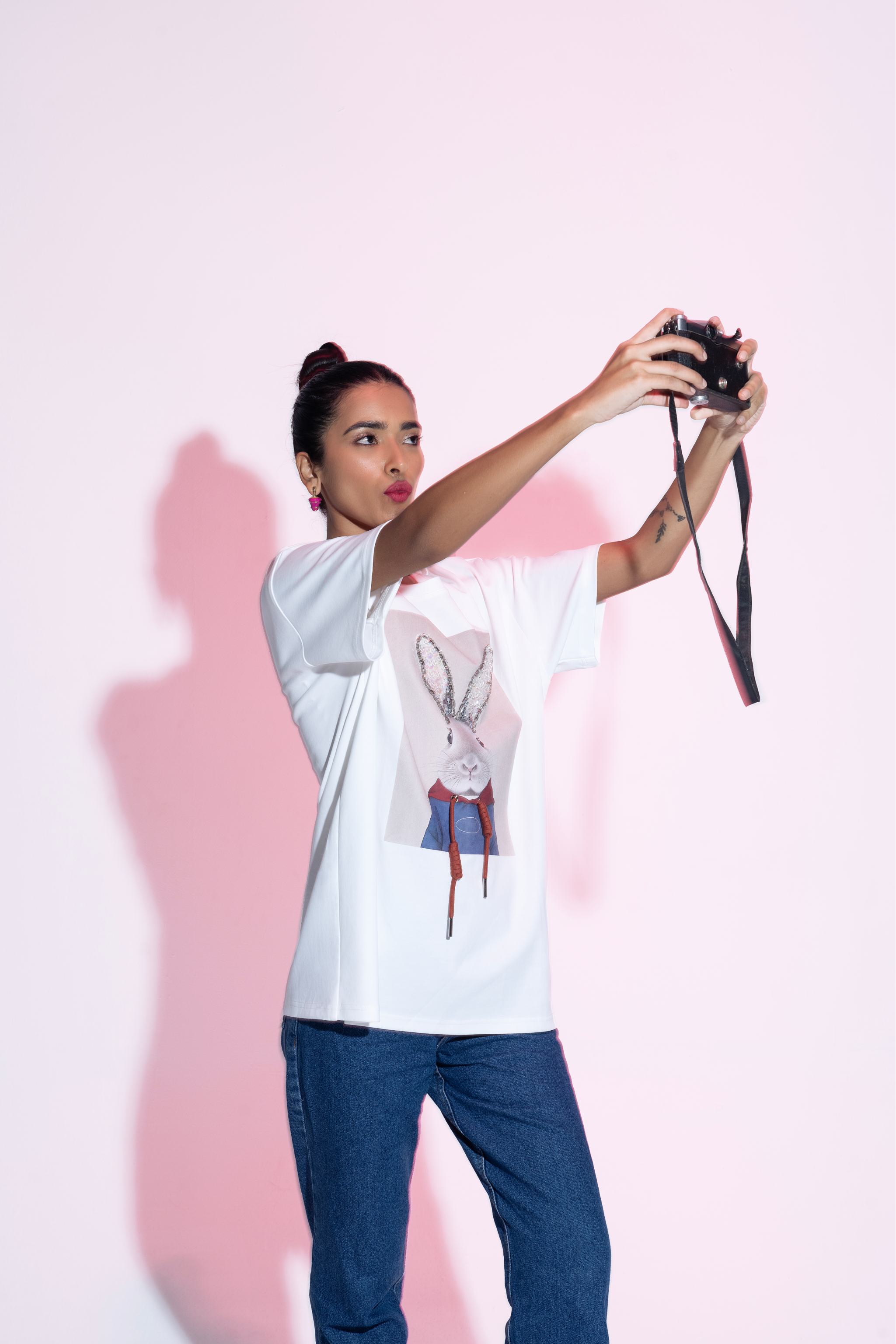 Sahi London Roger Graphic Embroidered Women’s Cotton T-Shirt