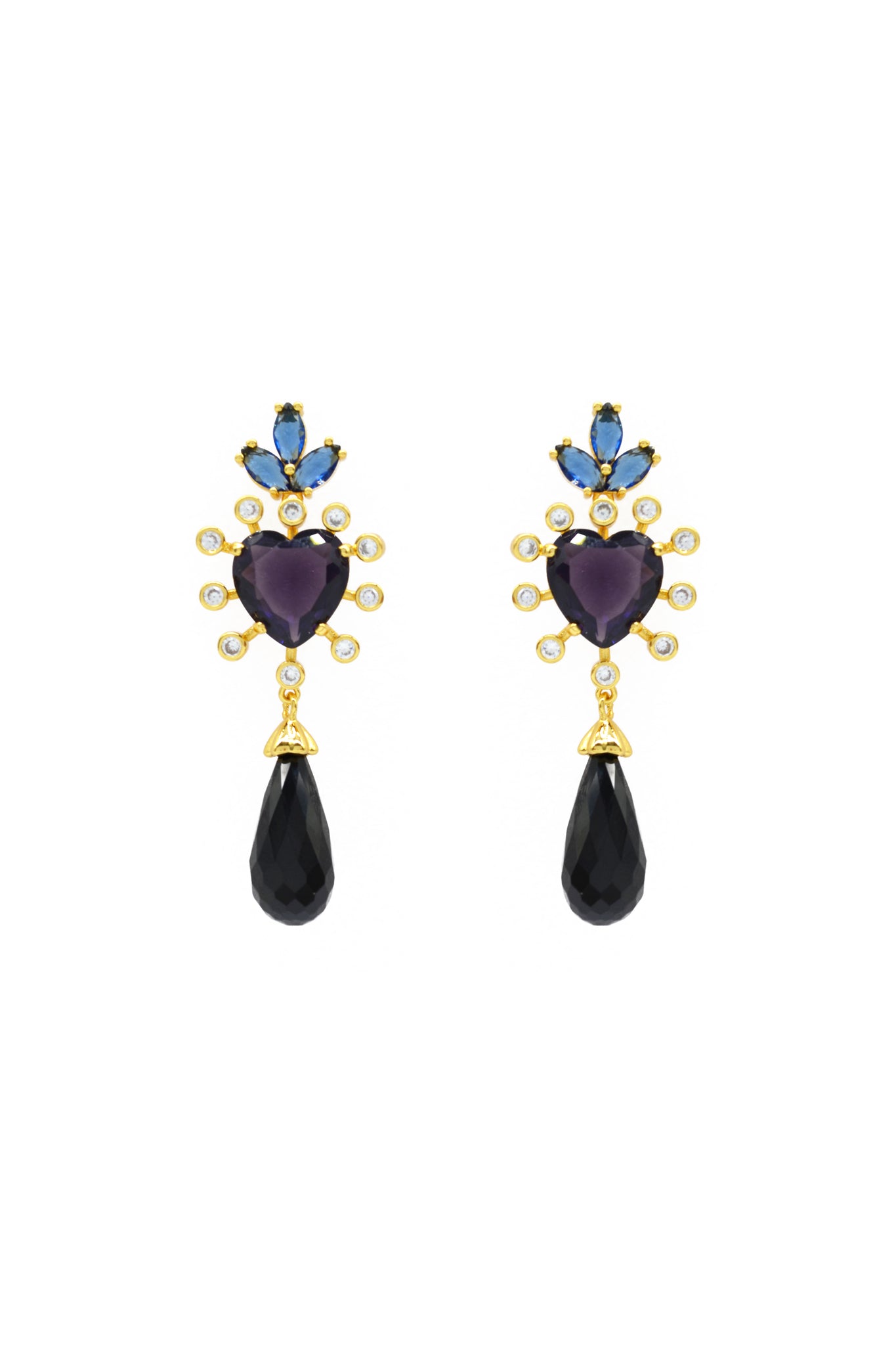 Sahi London Maroon Dangle Statement Earring with Pearl