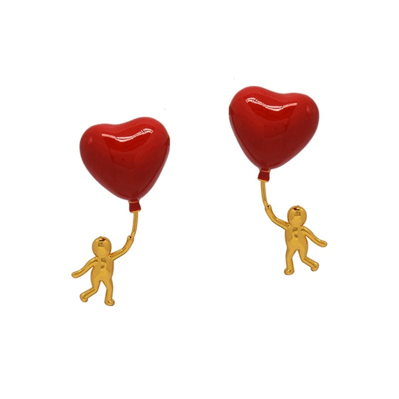 HEART SHAPED GOLD ENAMEL DROP EARRING image 5